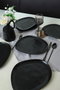 Hermia Juego de 6 Platos de Servicio de Cerámica Negro Mate 30 cm